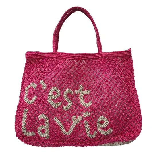 Jute Tote Salute C'est Lavie