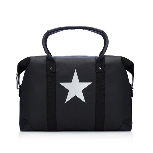 The Weekender Bag in Black with Silver Star