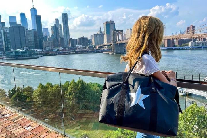 The Weekender Bag in Black with Silver Star