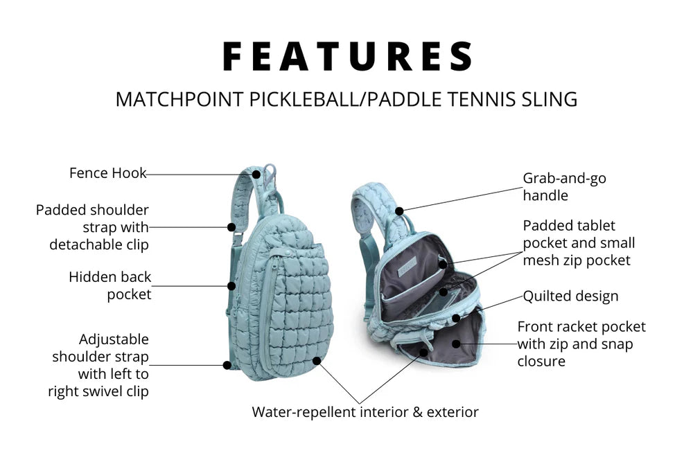 MATCH POINT - PICKLEBALL & PADDLE TENNIS SLING BACKPACK