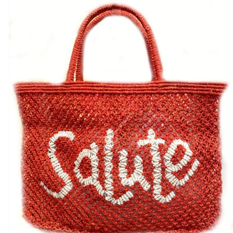 Small Jute Tote Salute